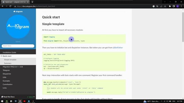 Python-da Telegram Botini o'rnatish. (1. Echo bot yaratish) | Installing Telegram Bot in Python. смотреть онлайн