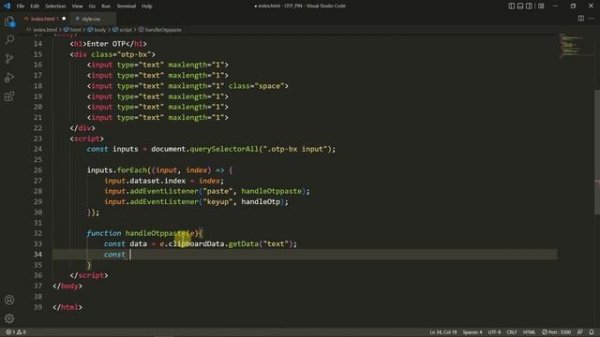 OTP PIN Input Field Design Using HTML CSS JS Enter OTP