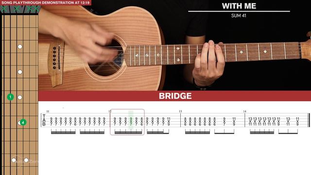 With Me Guitar Tutorial Sum 41 Guitar Lesson |Riffs + Chords| смотреть онлайн
