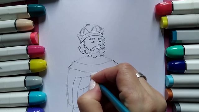 Как нарисовать царя из сказки о Царе Салтане легко и поэтапно смотреть онлайн