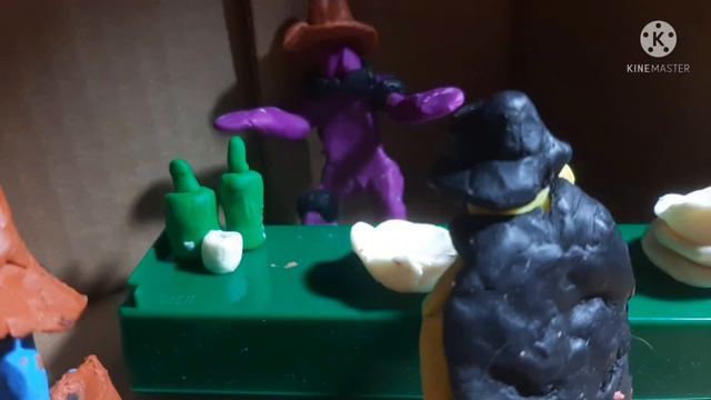 Дикий Запад.Дуэль Жёлтого и Фиолетового.Анимация.[WildWest Dual Of Yellow And Purple Claymation]