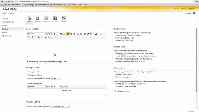 Outlook Web App: How to add a signature смотреть онлайн