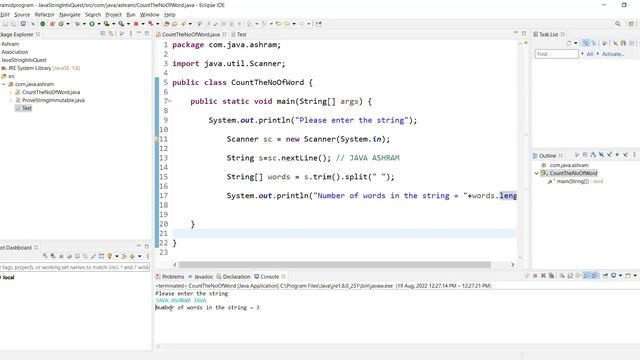 Program to count the number of words in a string. | JAVA Interview Question смотреть онлайн