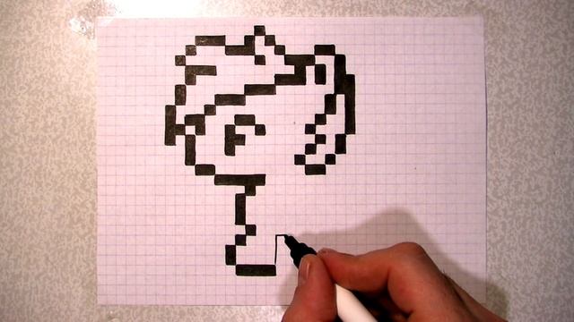 как нарисовать пони по клеточкам - радуга дэш #pixelvideo смотреть онлайн