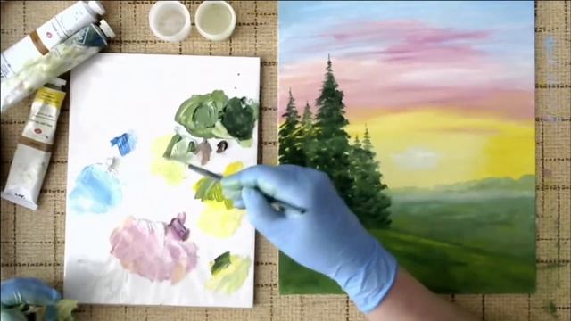 Художники от слова ХОРОШО! Рисуем рассвет. Масло. смотреть онлайн