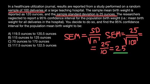 95% Confidence interval - practice problem смотреть онлайн