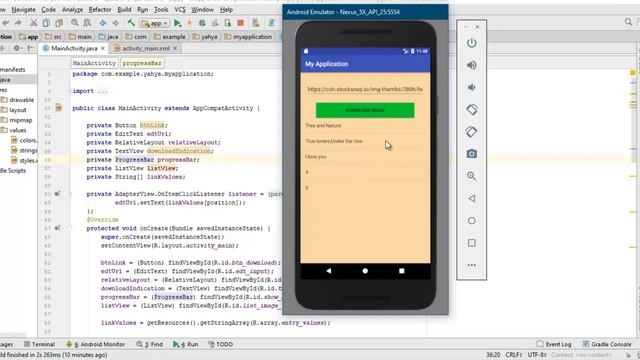 Using progress-bar for showing the download percentage and fixing Rotation problem in android Java смотреть онлайн