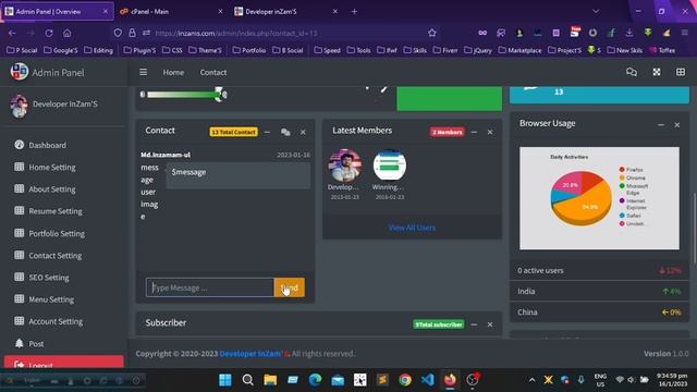 My portfolio website in php with admin panel ❤️|| Developer inzams смотреть онлайн