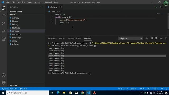 10) while loop and pass statement in python3 смотреть онлайн