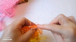 Вязание одинарной мочалки крючком.