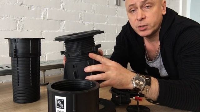 Основные элементы системы регулируемых опор Buzon для устройства террас, фонтанов, отмостки бассейн смотреть онлайн