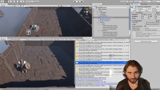 Unity Game HDRP RPG Vlog 2 - Procedural Dungeon creation problems and solutions смотреть онлайн