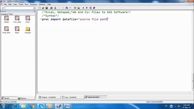 SAS CLASS 2 - IMPORT PROCEDURE DATA ACCESS смотреть онлайн