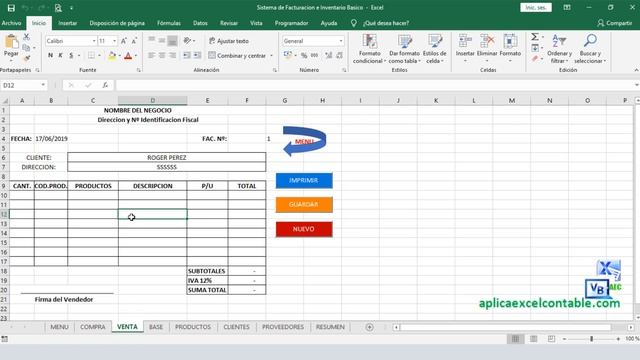 Como crear tu App de Facturacion e Inventario en Excel Basico - Video 11 y 12 смотреть онлайн