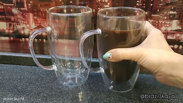 Кружка с двойными стенками #вайлдбериз #отзывы Термокружки с двойным стеклом смотреть онлайн