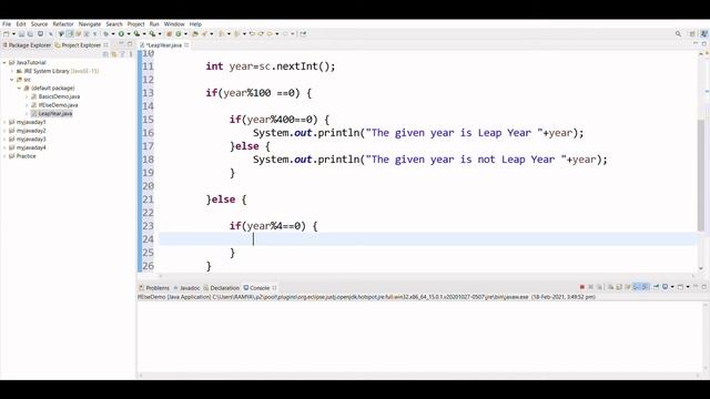 Leap Year or not program in JAVA . Explanation with implementation in eclipse IDE. смотреть онлайн