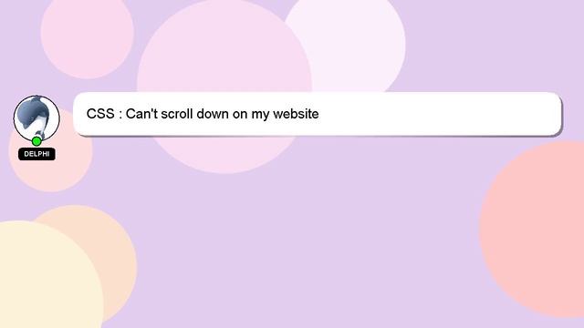 CSS : Can't scroll down on my website смотреть онлайн