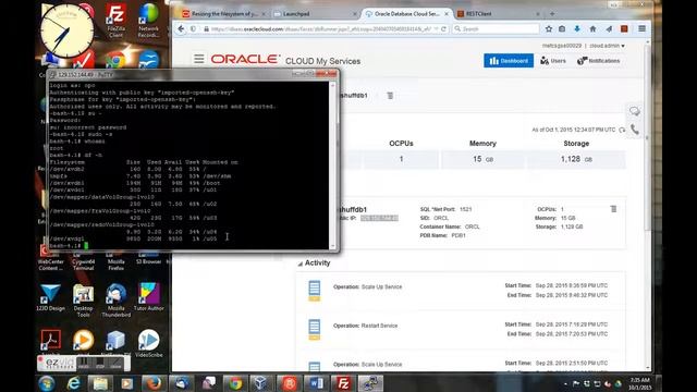 Resizing storage in for an Oracle Database Cloud Service смотреть онлайн