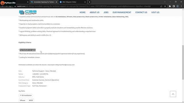 Css Corp Hiring For Technical Support Any Graduate | IT Jobs in Telugu смотреть онлайн