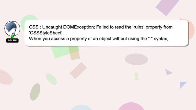 CSS : Uncaught DOMException: Failed to read the 'rules' property from 'CSSStyleSheet' смотреть онлайн