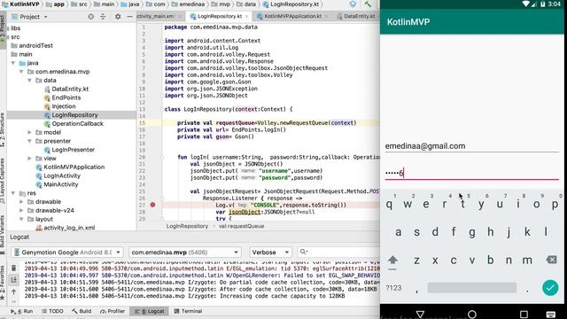 Kotlin MVP using Volley library смотреть онлайн