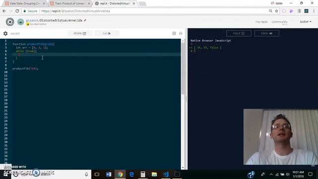 Coding Challenge #4 - Product of Consecutive Fibonacci Numbers смотреть онлайн