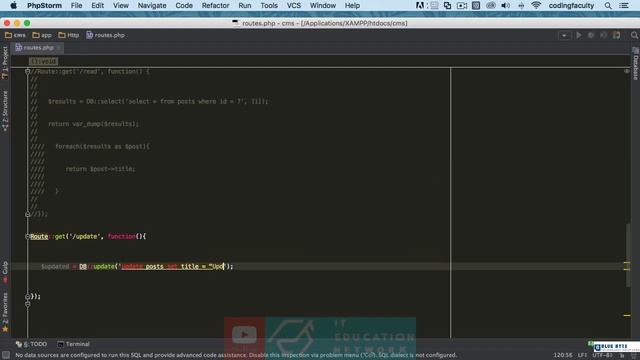 PHP with Laravel for beginners - 26 - Raw SQL Queries - Updating Data смотреть онлайн