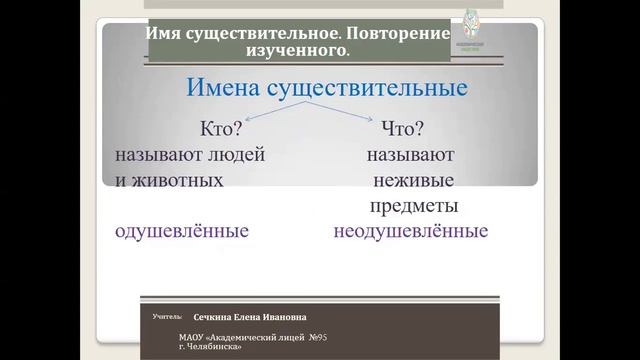 4 класс Имя существительное Повторение. смотреть онлайн