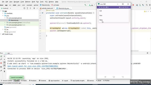 Part 13 : How to understand Spinner in Android Studio смотреть онлайн
