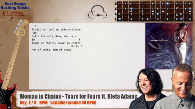 🎻 Woman in Chains - Tears for Fears ft. Oleta Adams Bass Backing Track with chords and lyrics смотреть онлайн