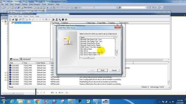 Creating MSQL Database and Table Link to OPC Kepware смотреть онлайн