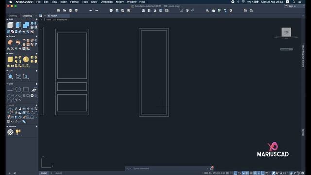 AutoCAD 3D | Windows, Doors for a 3D House | Color materials смотреть онлайн