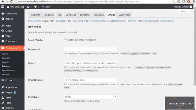 Wordpress tutorial 19 Emails tab смотреть онлайн