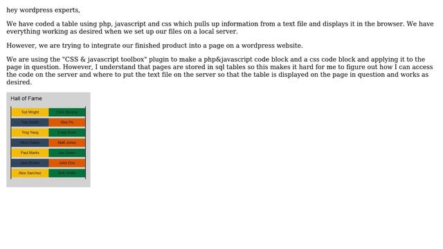 How to set up php,javascript and css to allow for our finished product to be displayed within a... смотреть онлайн