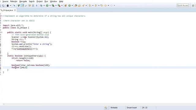 Java: Check whether string has All Unique Characters смотреть онлайн