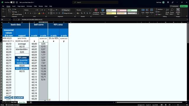 Excel How to fill area under curve, graph with color: normal distribution | Excel 1-8| IHDE Academy смотреть онлайн
