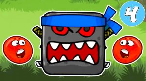 КРАСНЫЙ ШАР против черного квадрата №4. Босс Дремучего леса. Мультик ИГРА Red Ball 4 на Хвостик ТВ