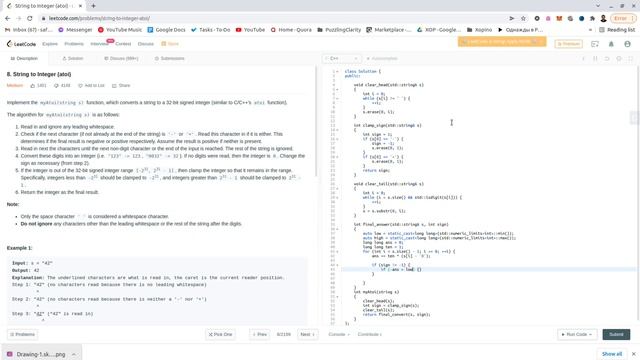 LeetCode 8 String to Integer atoi смотреть онлайн