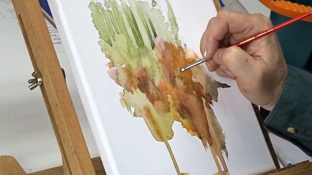 Painting On Watercolor Canvas – Landscape Demo смотреть онлайн