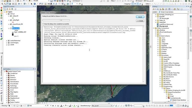 Python script for creating cross-sections across stream channel (ArcMap 10.2) смотреть онлайн