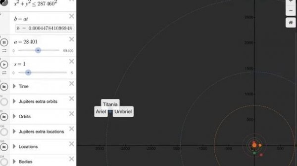 Scale Solar System in Desmos Graphing Calculator