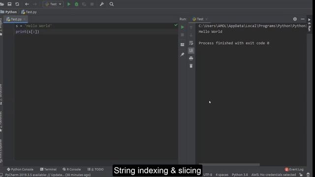 Python Tutorial for Beginners | #5.3 Python String Indexing & Slicing смотреть онлайн