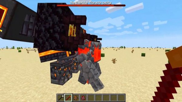 Netherite Monstrosity Vs. Redstone Golem in Minecraft