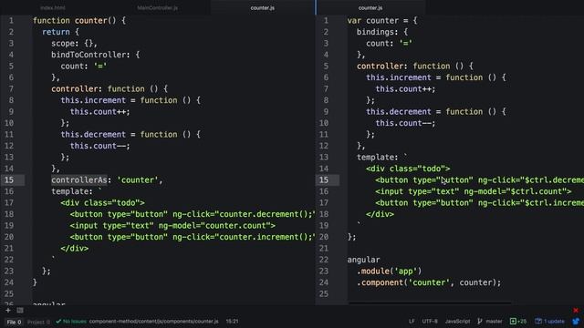 Angular 1.5 component method (directive helper) смотреть онлайн