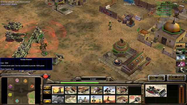 C&C Generals Zero Hour 1 Vs 7 Hard Armies  GLA Stealth VS CHINA TANK ( Twilight Flame )