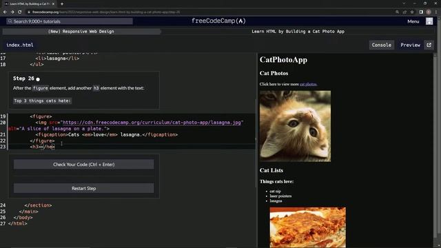 Learn HTML by Building a Cat Photo App - Step 26 смотреть онлайн