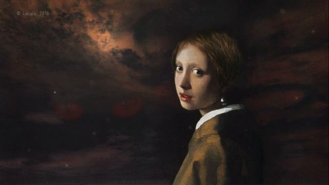 Ожившие картины. Girl with a Pearl Earring. Halloween greeting card смотреть онлайн