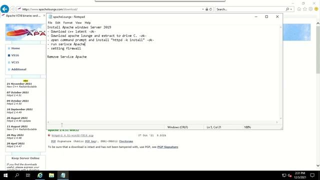 Install Apache Lounge (Web Server) Windows Server 2019 смотреть онлайн