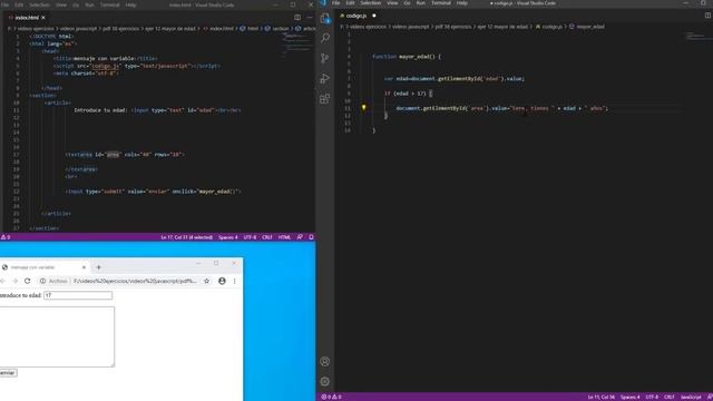 ejercicio 12 javascript mayor de edad utilizaremos condicion if - else if смотреть онлайн