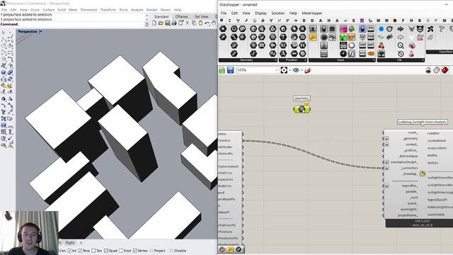 Анализ освещенности с помощью Ladybug и Galapagos